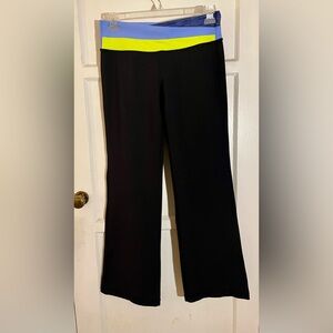 lululemon athletica Black Pants with Blue and Yellow Waistband